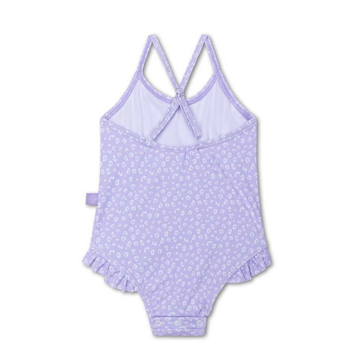 Swim Essentials Girls Bathing Suit, Lilac Leopard