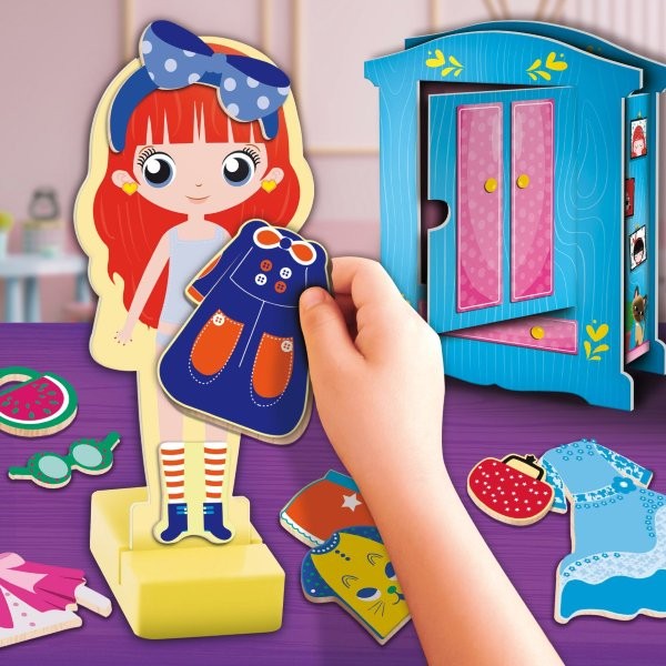 Lisciani Montessori Baby -  Wood Magnetic, Fashion Doll