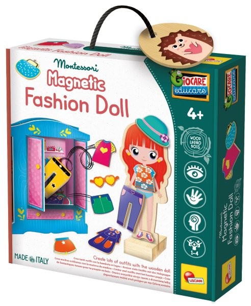 Lisciani Montessori Baby -  Wood Magnetic, Fashion Doll