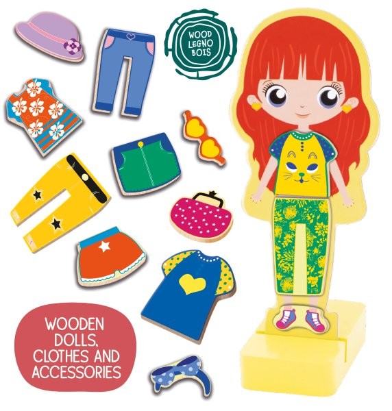 Lisciani Montessori Baby -  Wood Magnetic, Fashion Doll