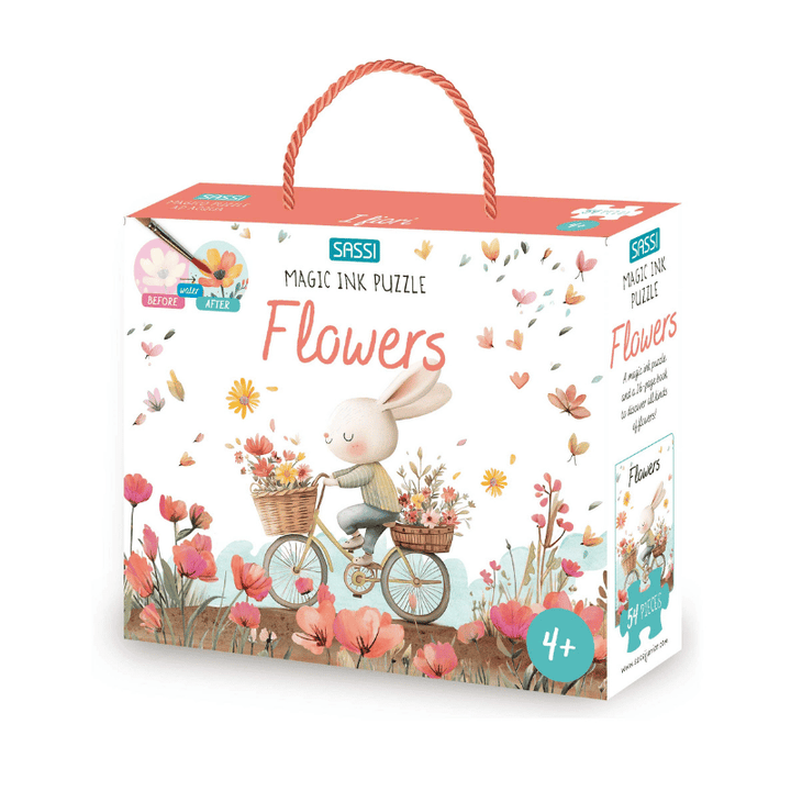 Sassi Magic Water Puzzle & Book Set - Flowers