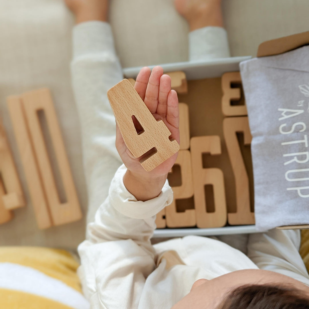 by Astrup Wooden Educational Numbers, 15 pc