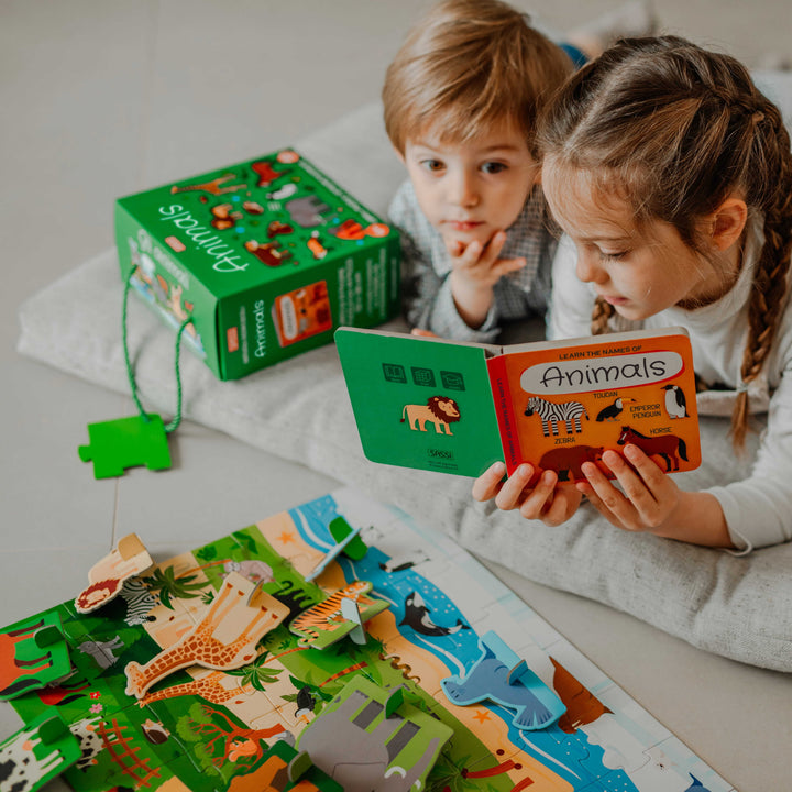 Sassi World of Animals 3D Puzzle & Book Set, 40 pcs