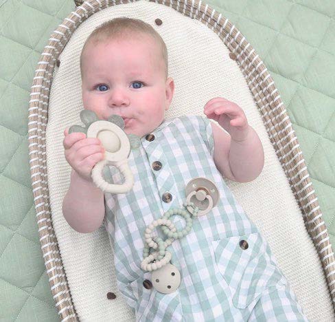 Koukla Baby Cooling Teether Ring & Soother Chain, Blue