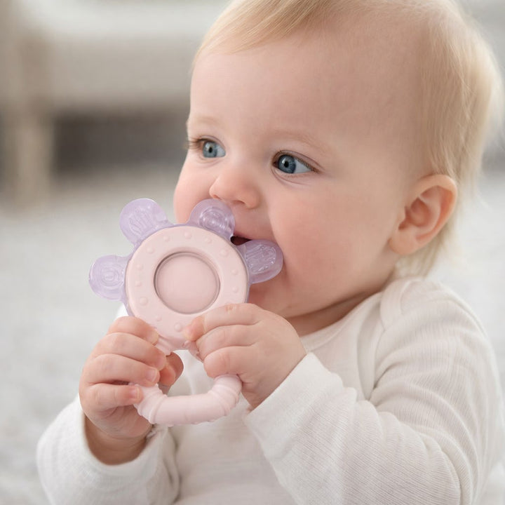 Koukla Baby Cooling Teether Ring & Soother Chain, Pink