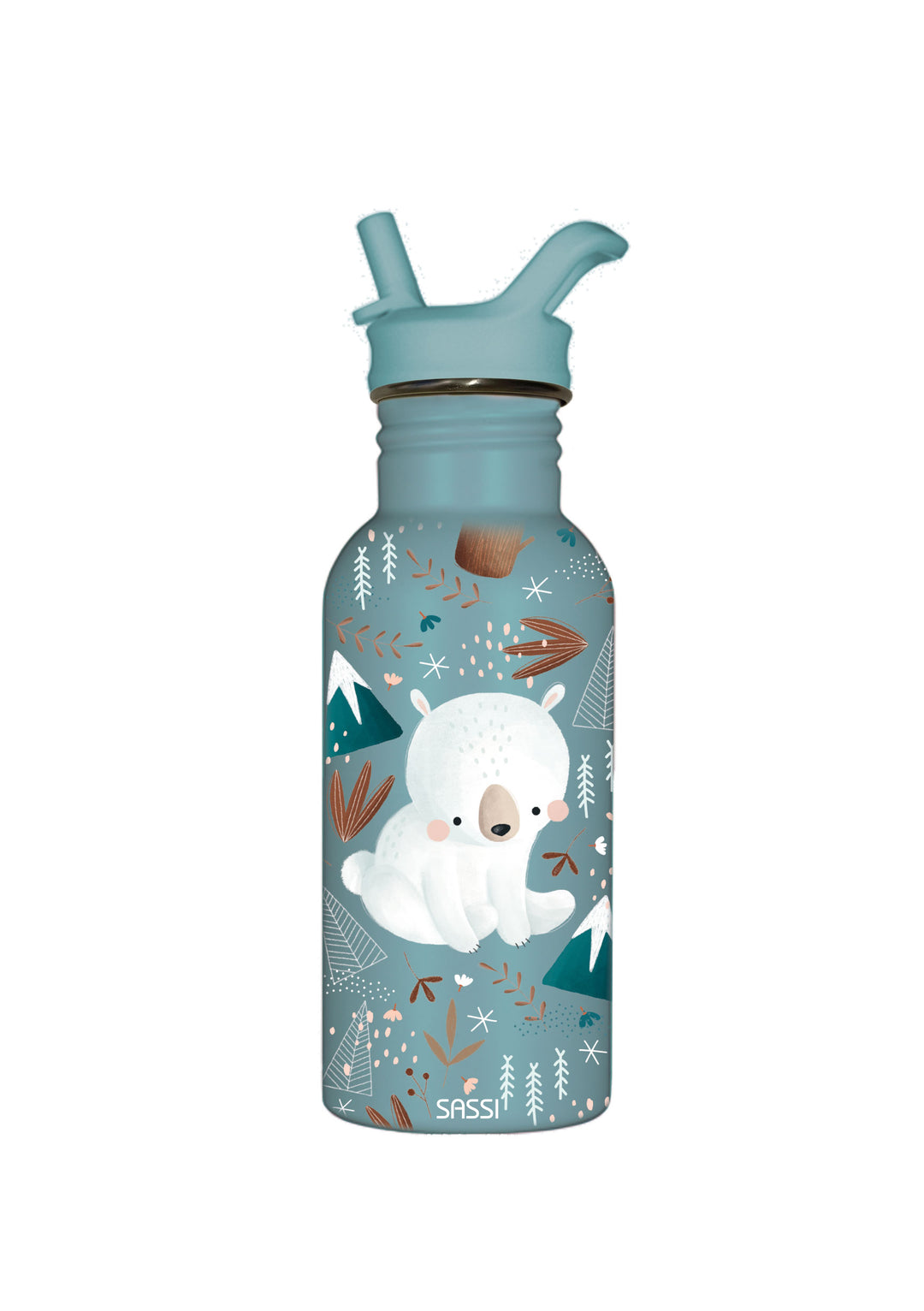 Sassi Stainless Steel Drink Bottle 500 ml - Munchy the Bear