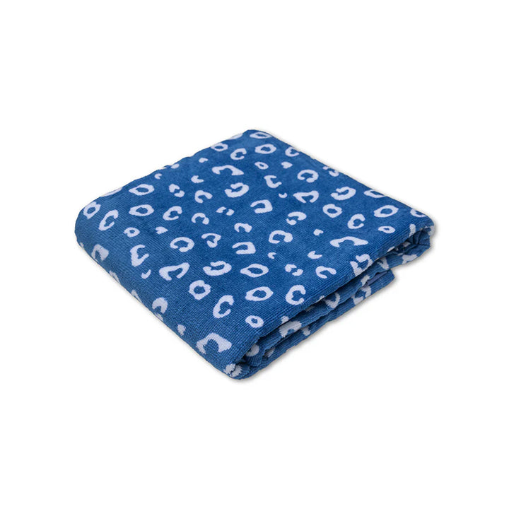 Swim Essentials Luxe Beach Towel - Blue Leopard, 135 x 65cm