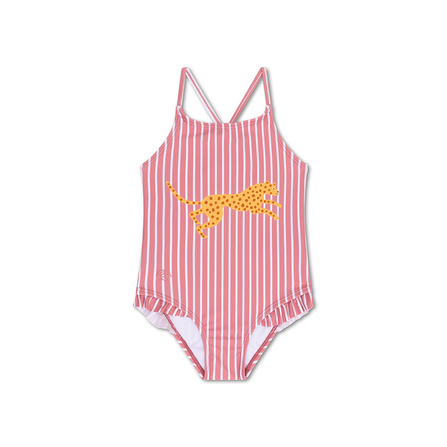 Swim Essentials Girls UV Bathing Suit, Boldlines Red