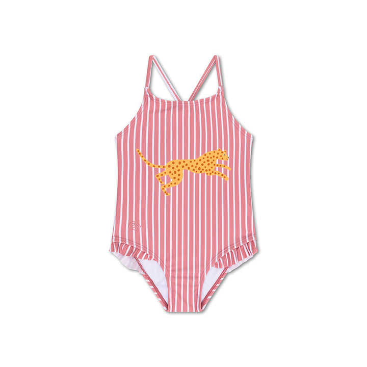 Swim Essentials Girls UV Bathing Suit, Boldlines Red