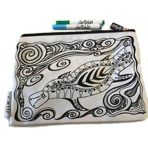 Scribbla Pencil Case and Fabric Pen Set, Platypus