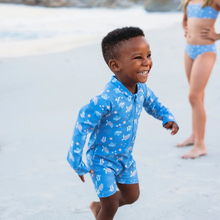 Swim Essentials Boys UV Long Sleeved Swimsuit Rashguard, Coral Bliss