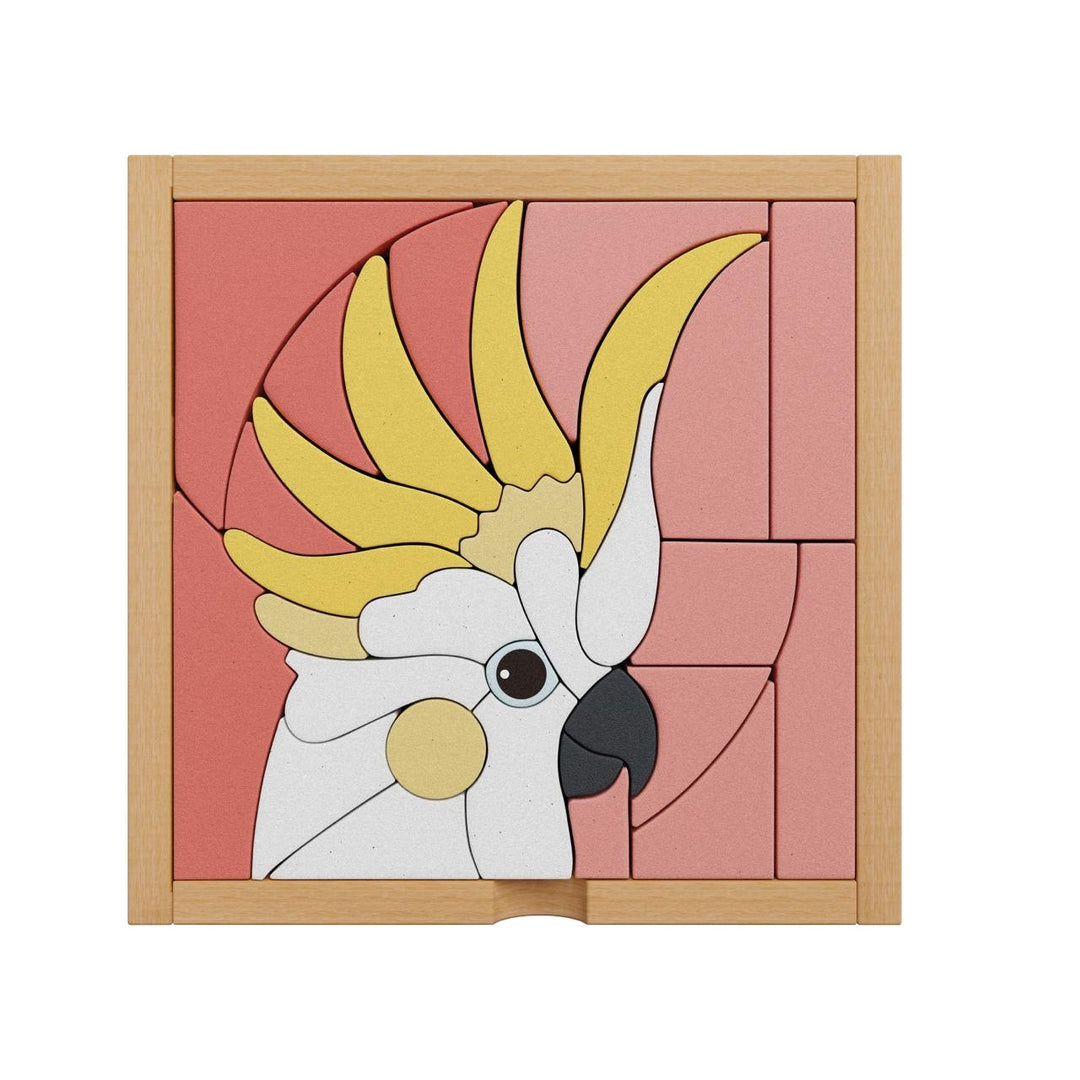 Stellavan & Papa - 3-in-1 Small Block Puzzle, Cockatoo