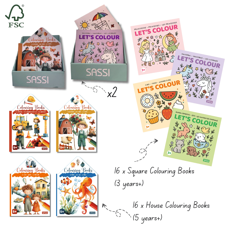 Sassi Colouring in Packs, 32 pcs