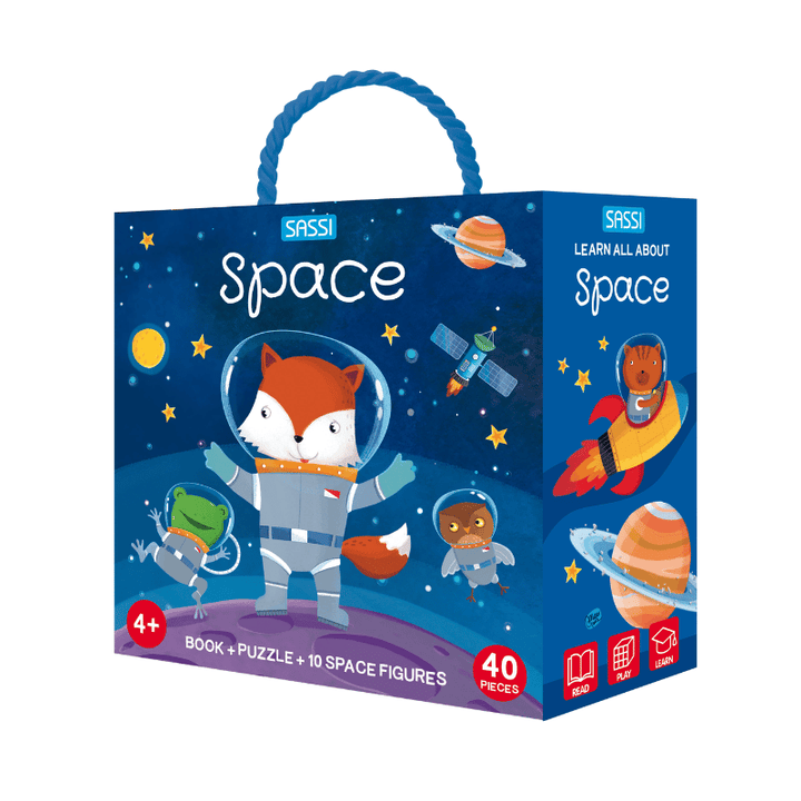 Sassi 3D Puzzle and Book Set - Space, 40 pcs