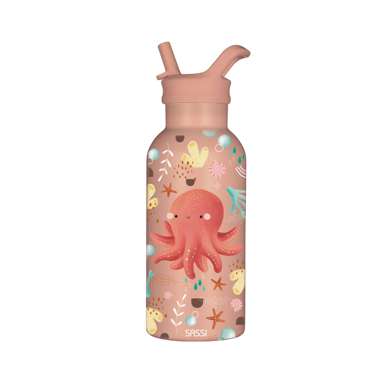 Sassi Vacuum Insulated Stainless Steel Drink Bottle 350 ml - Slurpy The Octopus