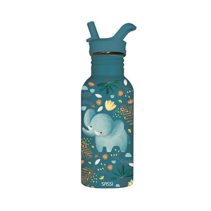 Sassi Stainless Steel Drink Bottle 500 ml - Chewy The Elephant