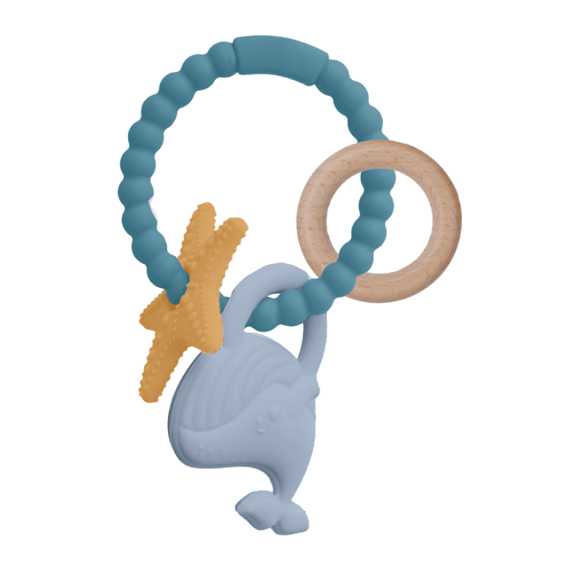 Koukla Baby Silicone & Beechwood Teether - Whale