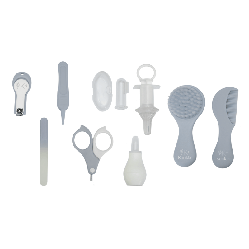 Koukla Baby Grooming Kit, Blue, 10 pcs