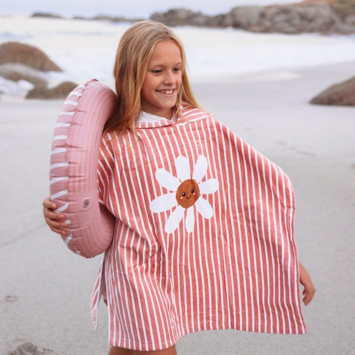 Swim Essentials Luxe Beach Poncho - Daisy Flowers, 65 x 65 cm