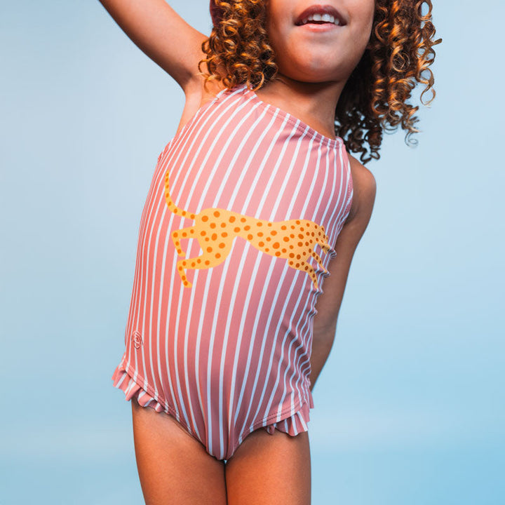 Swim Essentials Girls UV Bathing Suit, Boldlines Red