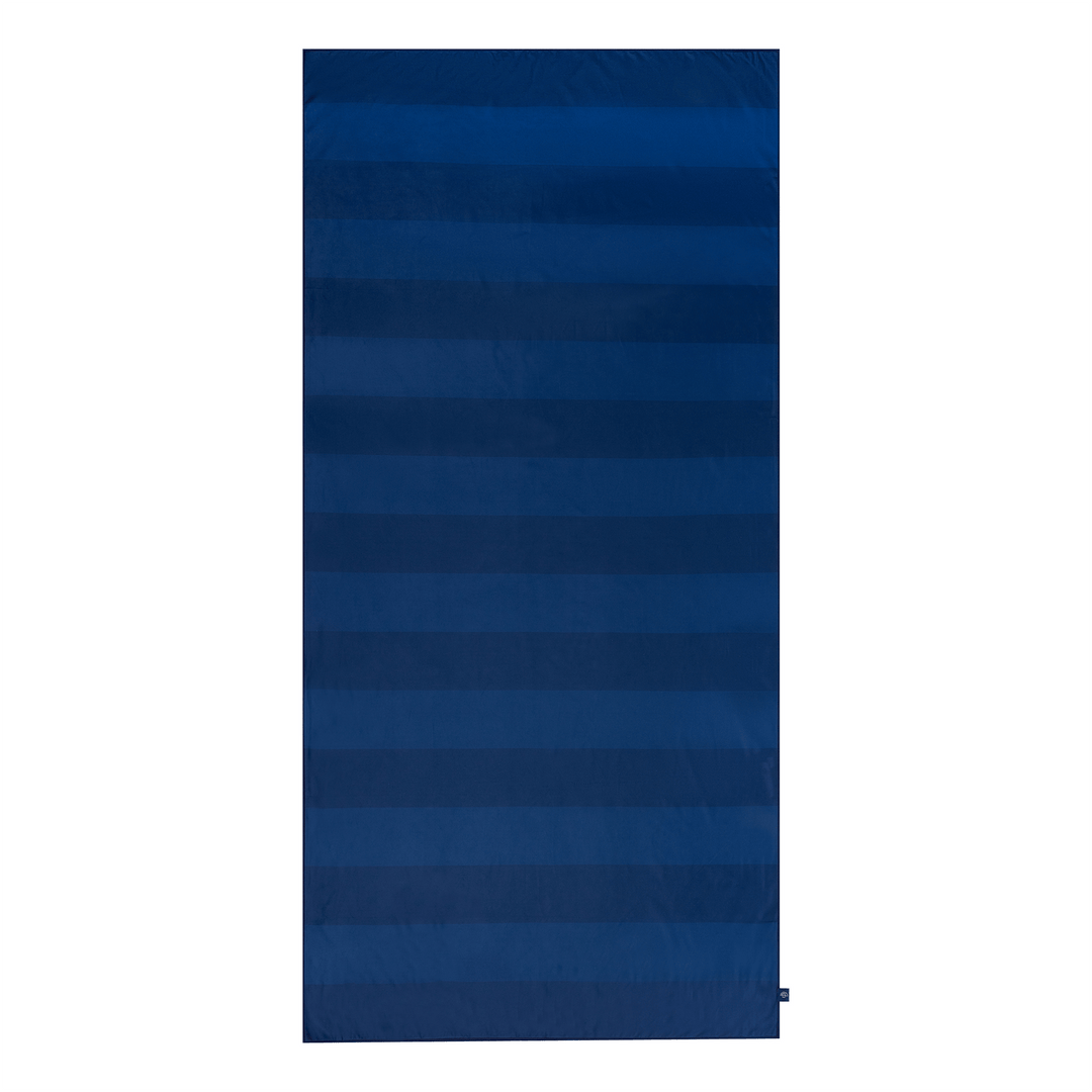 Swim Essentials Luxe Recycled Microfiber Beach Towel, Vibrant Stripes Blue