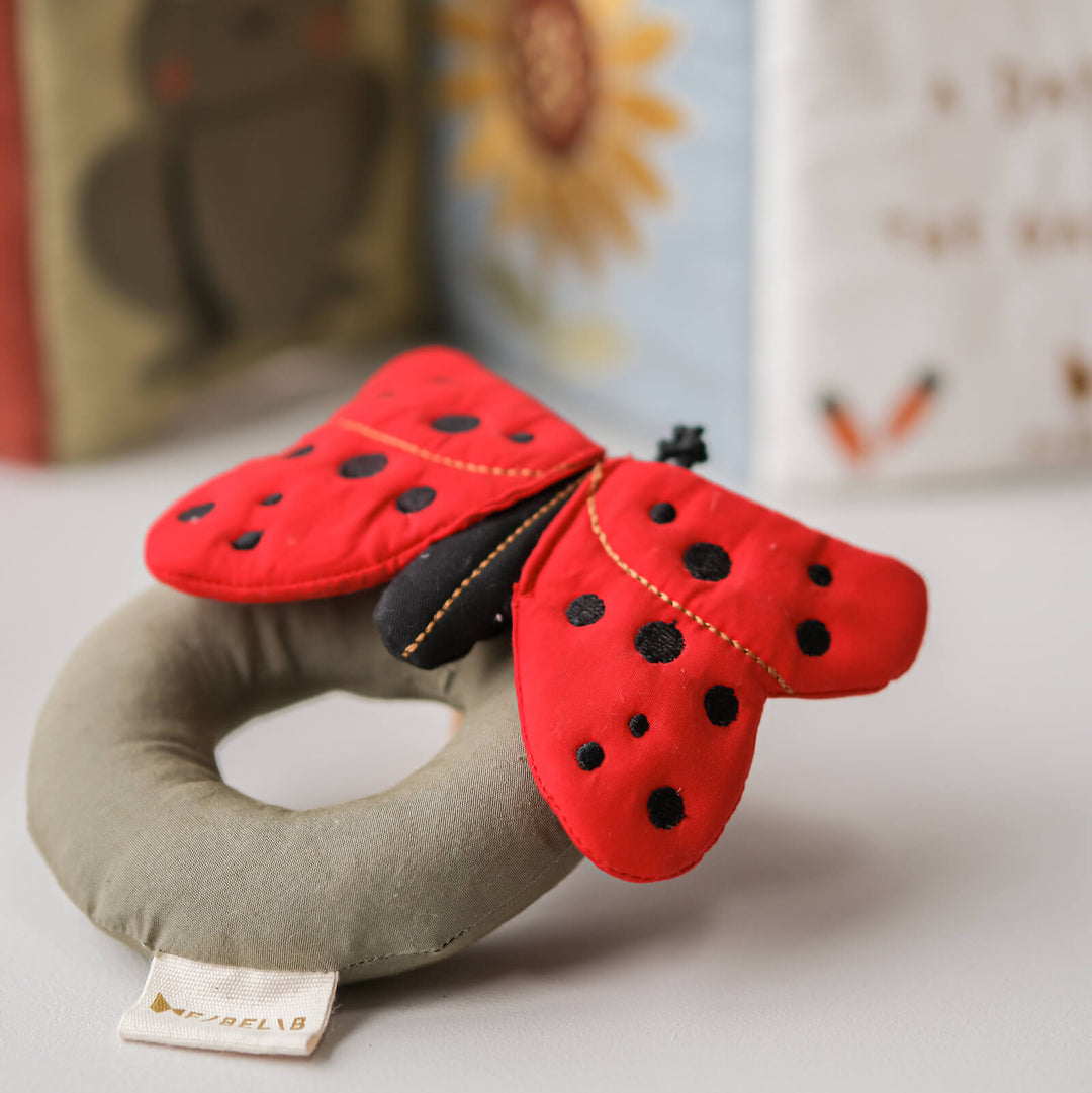 Ladybug Mars Fabelab Rattle - Ladybug Mars Red, 14 cm – Axis Toys & Gifts
