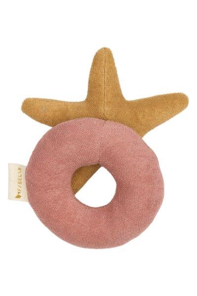 Fabelab Rattle - Starfish, Ash Rose, 17 cm