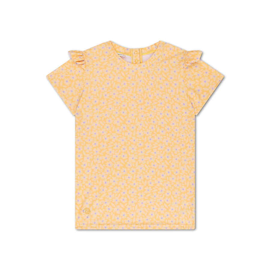 Swim Essentials Girls UV Short Sleeved Rashguard, Florish Yellow