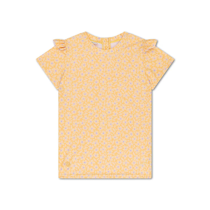 Swim Essentials Girls UV Short Sleeved Rashguard, Florish Yellow