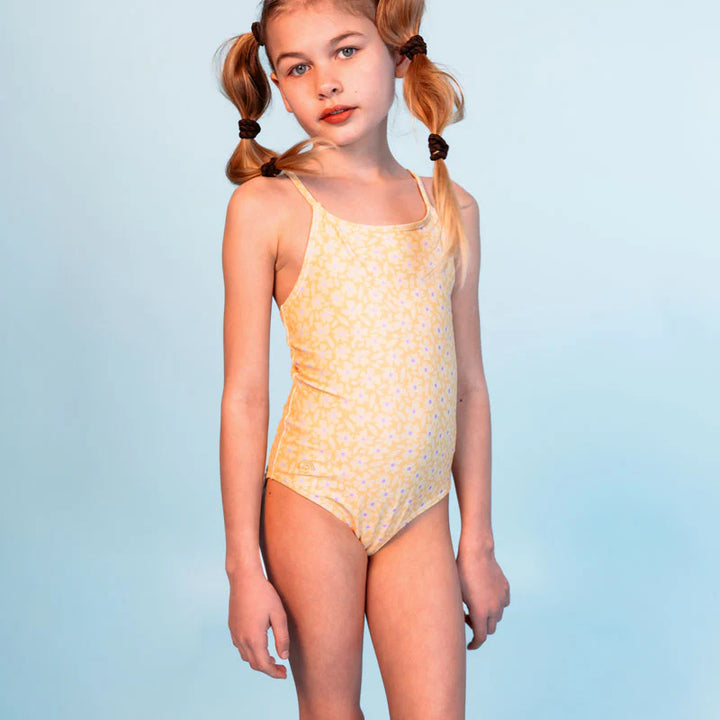Swim Essentials Girls UV Bathing Suit, Florish Yellow