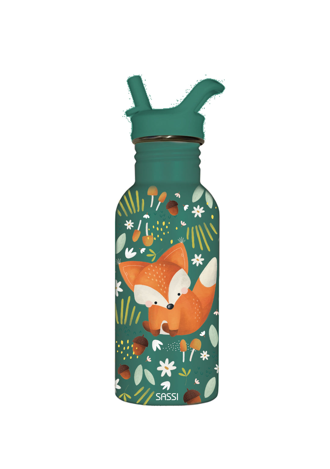 Sassi Stainless Steel Drink Bottle 500 ml - Crunchy The Fox