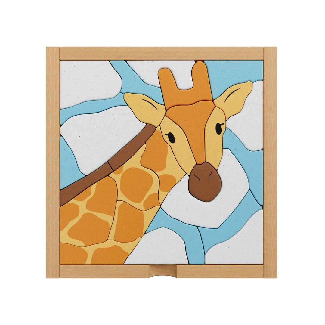 Stellavan & Papa - 3-in-1 Small Block Puzzle, Giraffe