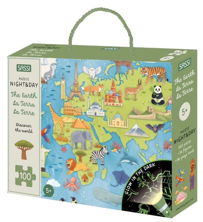 Sassi Glow-in-the-Dark Night and Day Puzzle, Earth