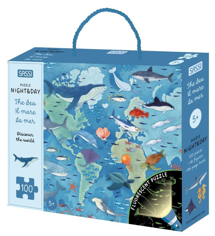 Sassi Glow-in-the-Dark Night and Day Puzzle, Sea