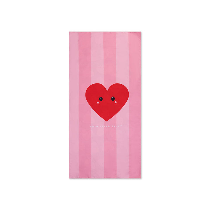 Swim Essentials Luxe Recycled Microfiber Beach Towel, Hearts Red