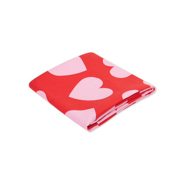 Swim Essentials Luxe Recycled Microfiber Beach Towel, Hearts Red