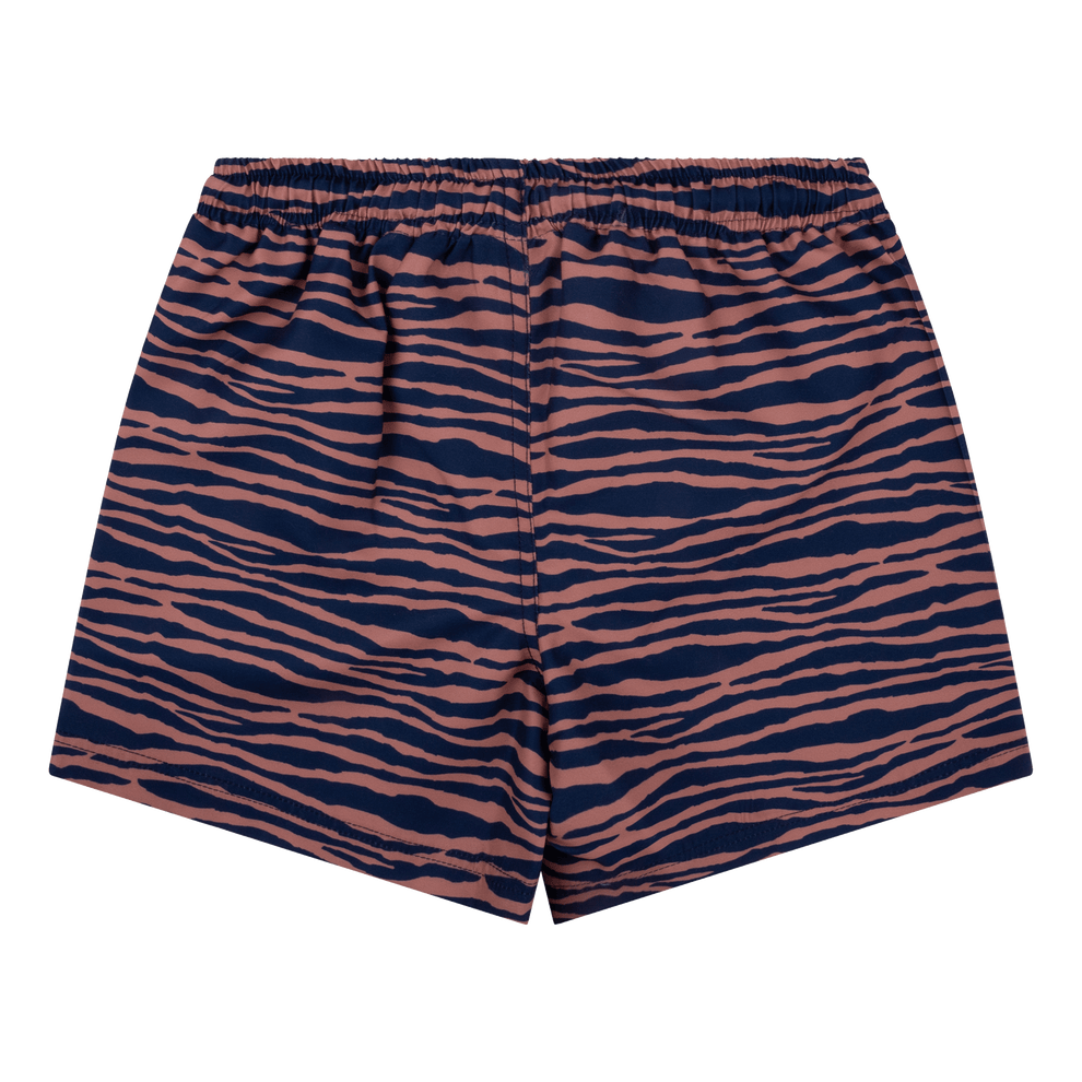 Swim Essentials Mens Swim Short, Blue/Orange Zebra