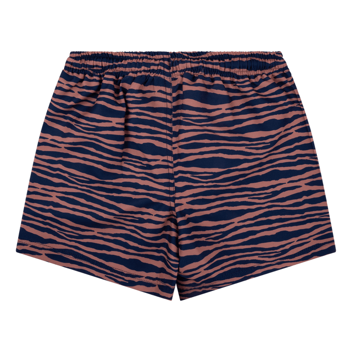 Swim Essentials Mens Swim Short, Blue/Orange Zebra