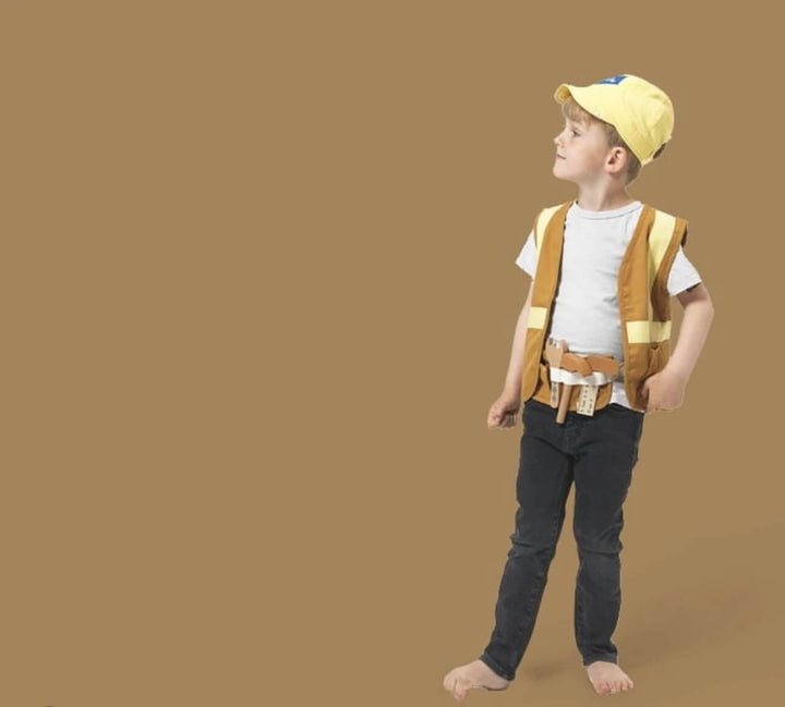 Fabelab - Dress Up - Builder Set - Ochre-Pale Yellow, 3-6 years