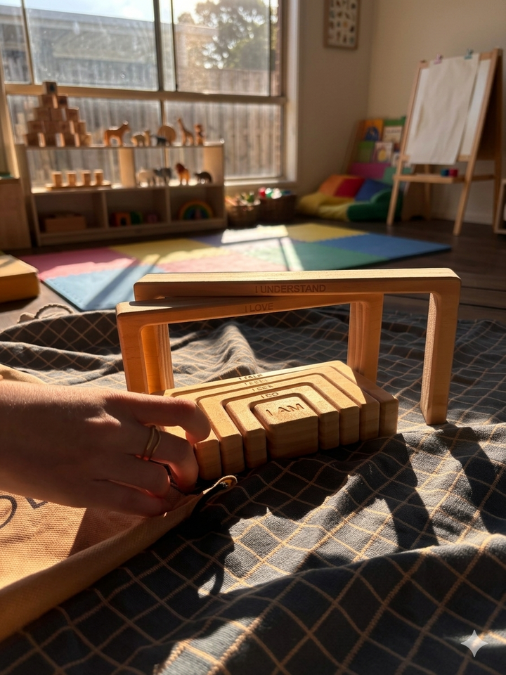 In-wood - Square Affirmation Rainbow