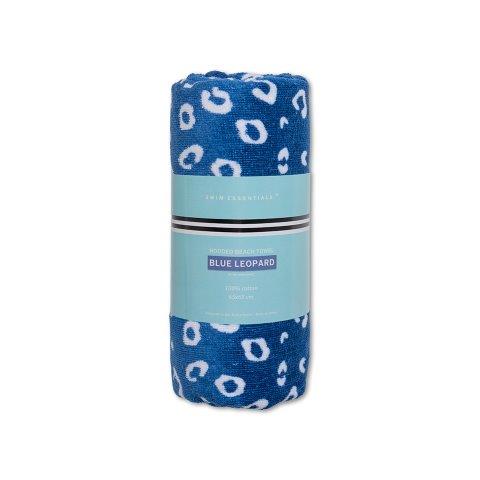 Swim Essentials Luxe Beach Poncho - Blue Leopard, 65 x 65 cm