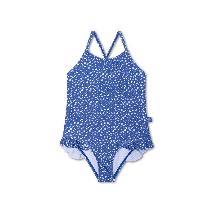 Swim Essentials Girls Bathing Suit, Blue Leopard