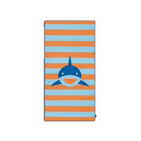 Swim Essentials Luxe Recycled Microfiber Beach Towel, Striped Shark