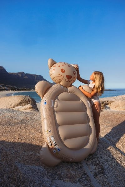 Swim Essentials Inflatable Lie On - Brown Leopard, 177 cm