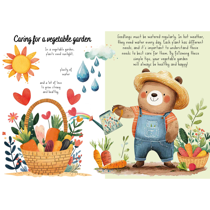 Sassi Magic Water Puzzle & Book Set - Vegetable Garden