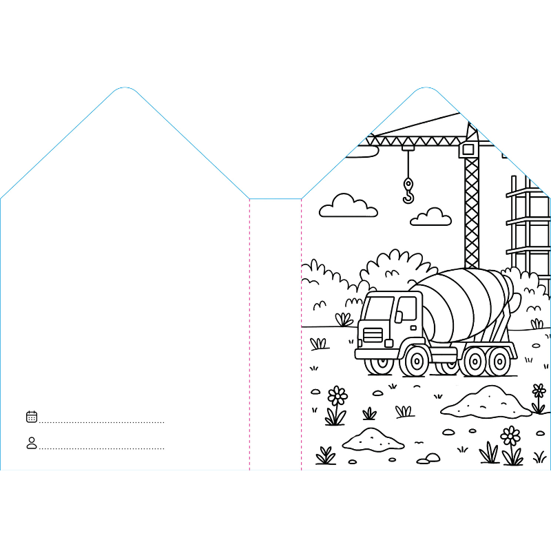 Sassi Colouring Book House - Construction Site