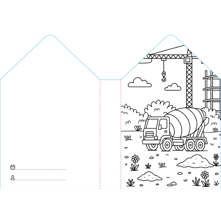 Sassi Colouring Book House - Construction Site