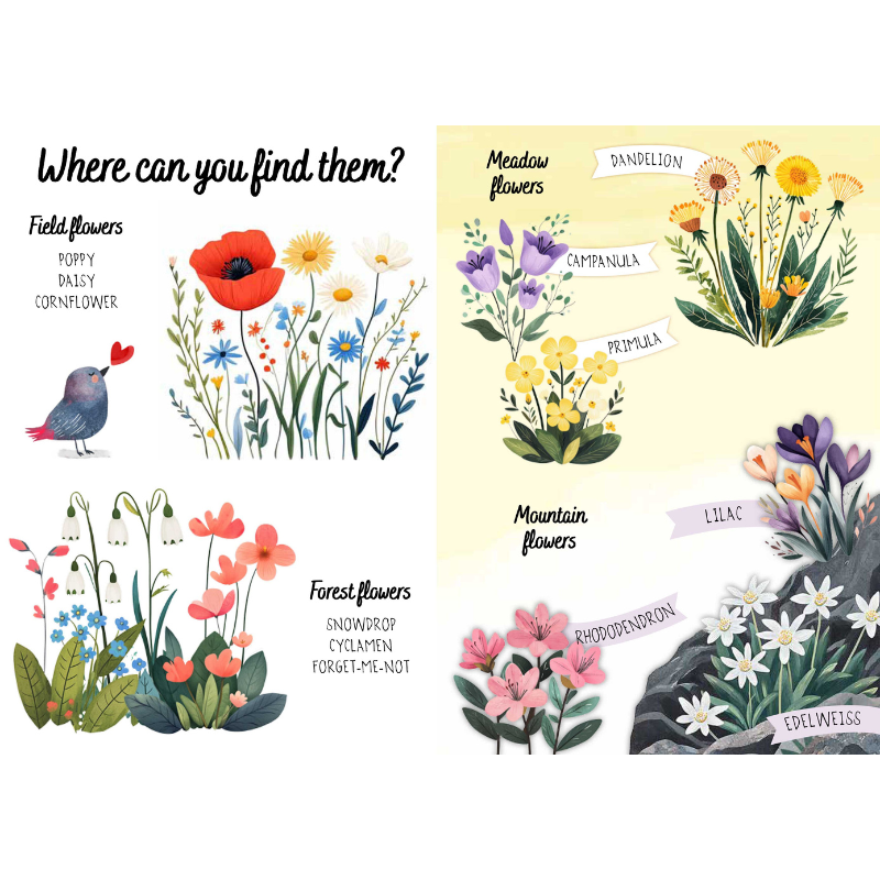 Sassi Magic Water Puzzle & Book Set - Flowers