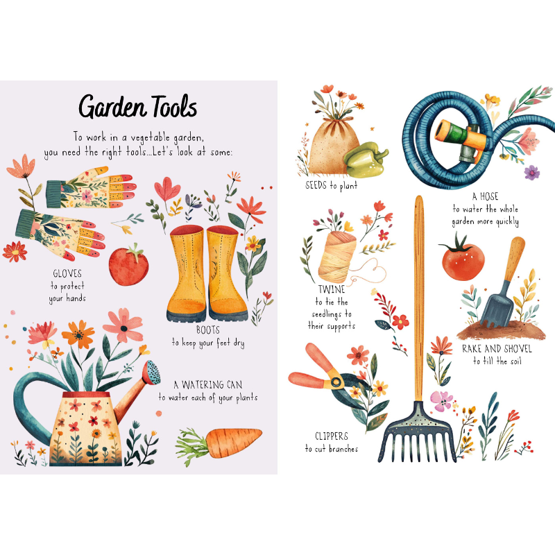 Sassi Magic Water Puzzle & Book Set - Vegetable Garden