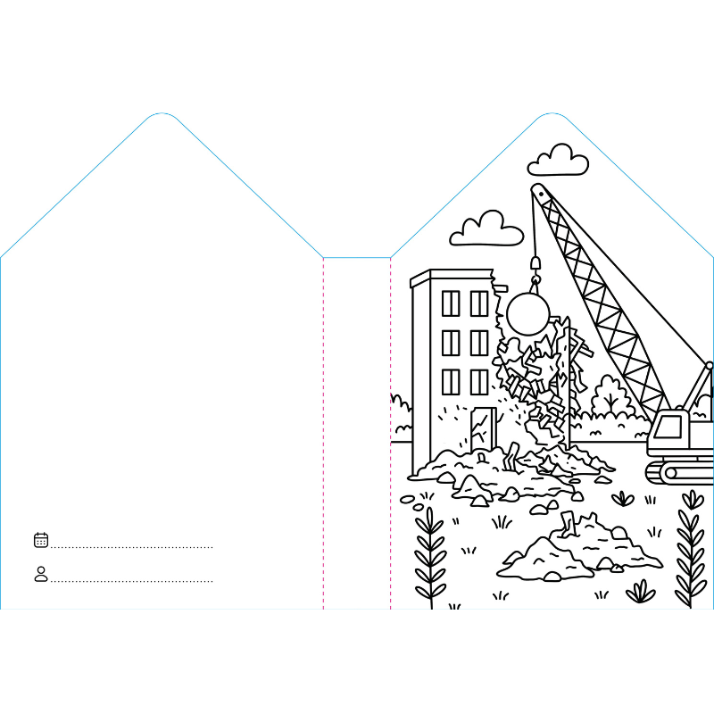 Sassi Colouring Book House - Construction Site